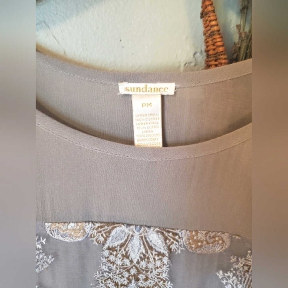 SUNDANCE Grey Embroidered Dress - Picture 2 of 8